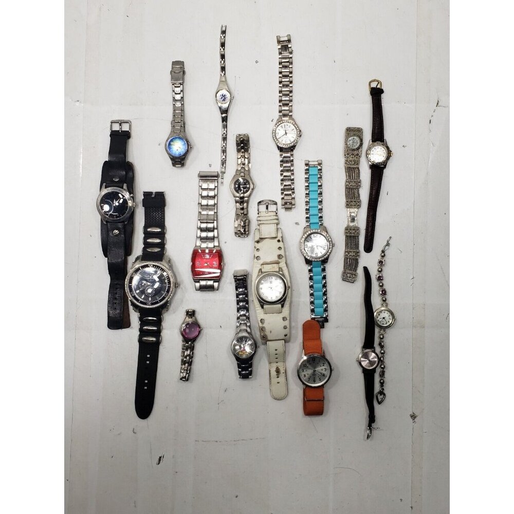 Mixed Lot Of 16 Watches Fly X, Isaac Mizrahi Live, Geneva, Studio, Fossil